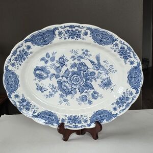 Vtg Windsor (Blue) By Ridgway Of Staffordshire, England 15 In Oval Platter